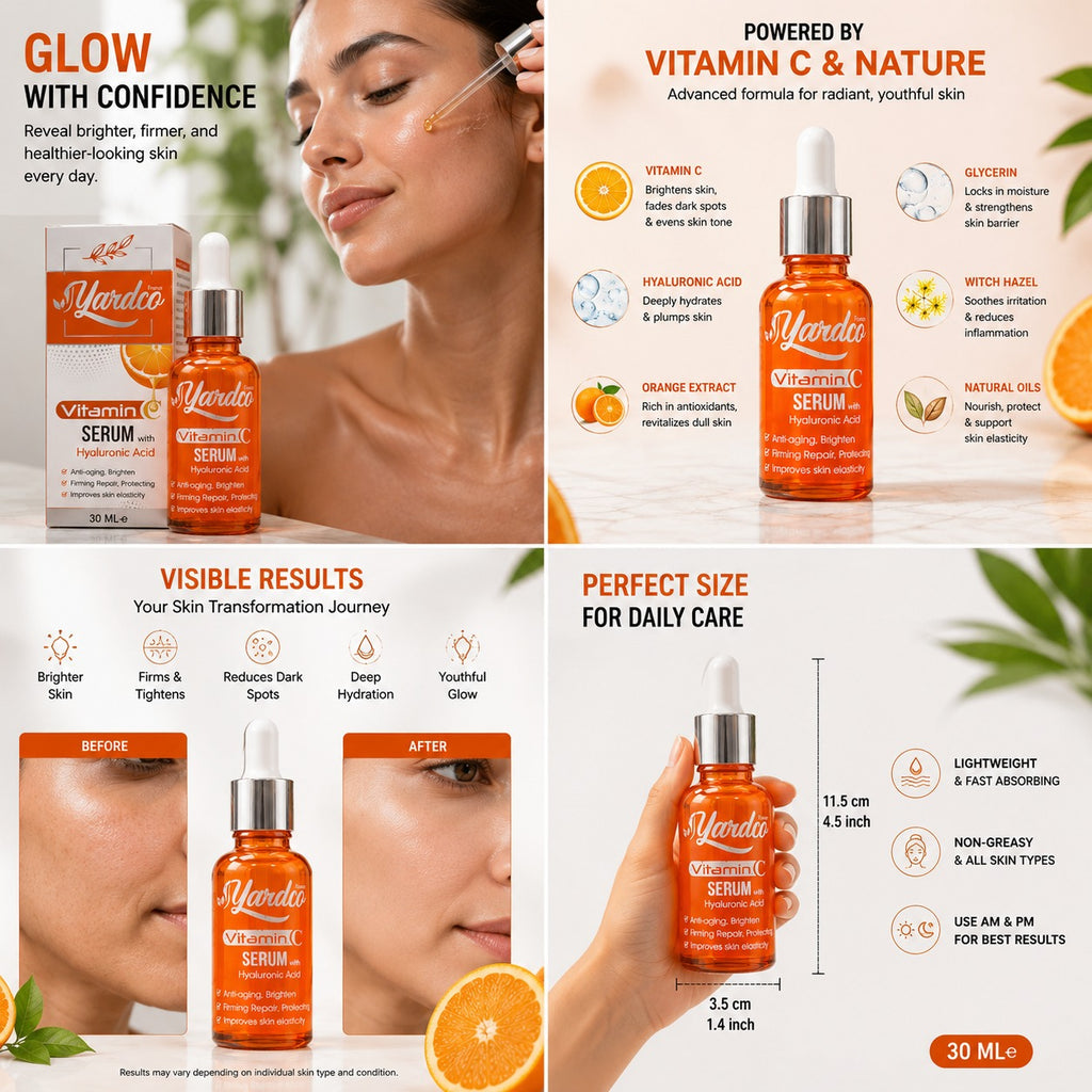 Yardco Vitamin C Face Serum 30ml | Hyaluronic Acid Anti-Aging