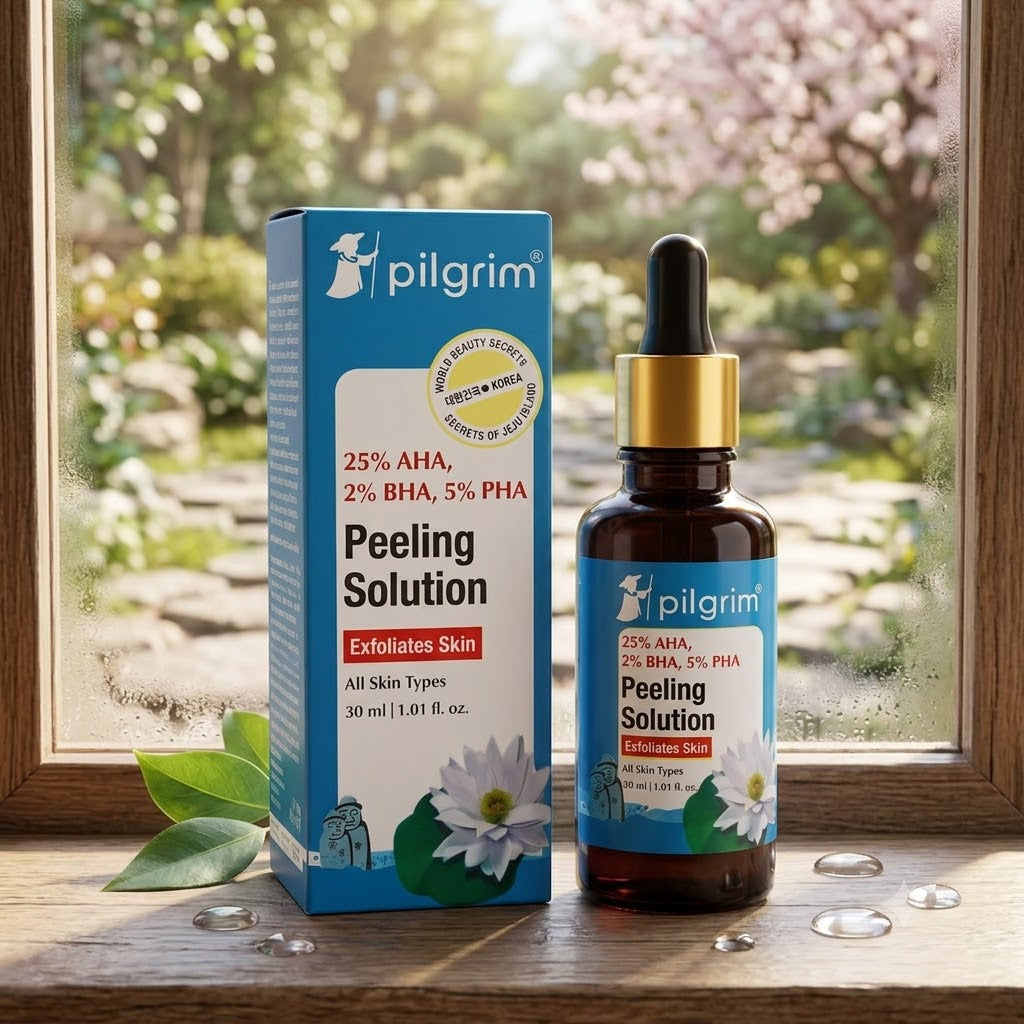 Pilgrim 25% AHA 2% BHA 5% PHA Peeling Solution Advanced Skin Exfoliating Serum - Skincare Product Designed For Exfoliation And Skin Routine - 30ML