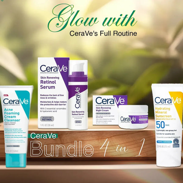 CeraVe 4-in-1 Skincare Kit with Cleanser, Serum and SPF
