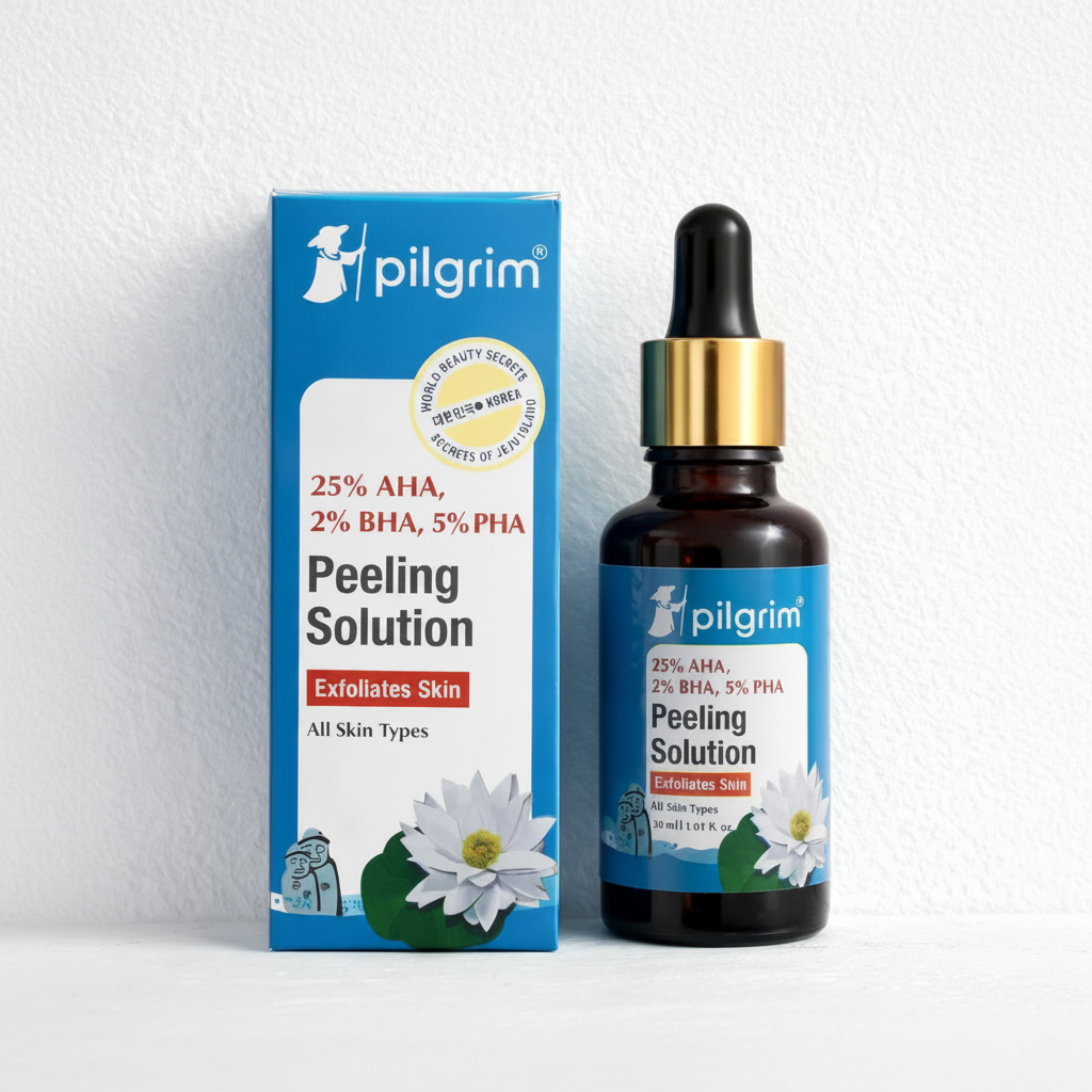 Pilgrim 25% AHA 2% BHA 5% PHA Peeling Solution Advanced Skin Exfoliating Serum - Skincare Product Designed For Exfoliation And Skin Routine - 30ML